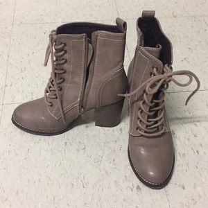 Grey Lace Up Boots